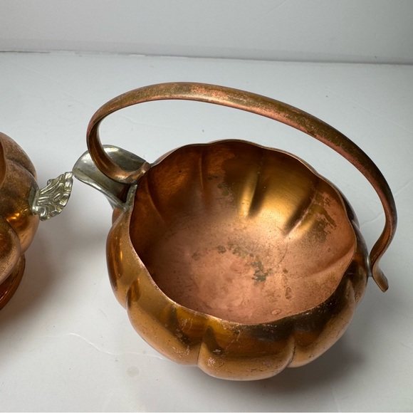 Vintage 70s Venetian Copper Morton Parker Sugar Creamer Cottagecore Farmhouse - Picture 7 of 14